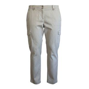 Talbots Womens Signature Cargo Pants~Size 10~Light Gray Utility Bottoms L1 41